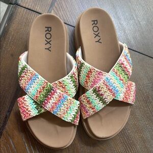 NWOT Roxy Multicolor Slide Sandals size 9